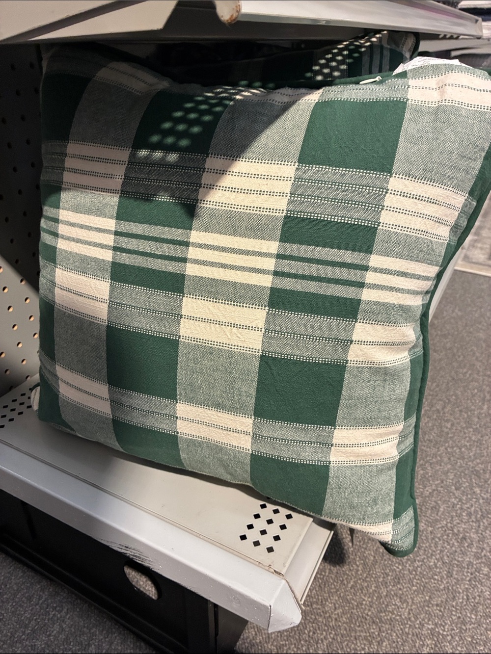 Hearth & Hand Green and Cream Plaid Decorative Pillow